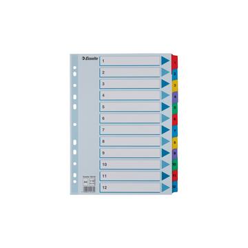 Elválasztólap, A4, regiszteres 1-12 laminált karton fülek 100162 Esselte 