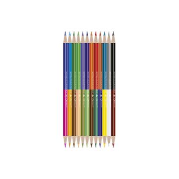 Színes ceruza készlet, kétvégű duocolor 12/24 szín Connect 24 klf. szín 