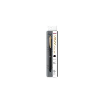Zselés toll 0,5mm, fekete fém test, Zebra Grand Sarasa, írásszín kék