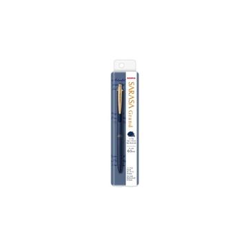 Zselés toll 0,5mm, kék fém test, Zebra Grand Sarasa, írásszín kék