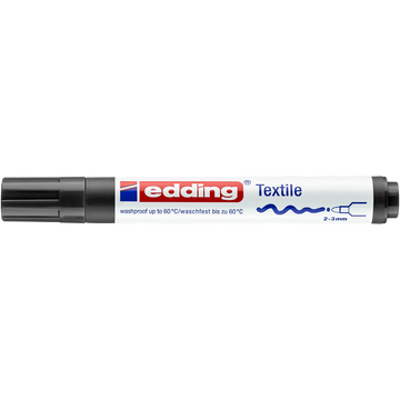 Textilfilc 2-3mm, kerek Edding 4500 fekete