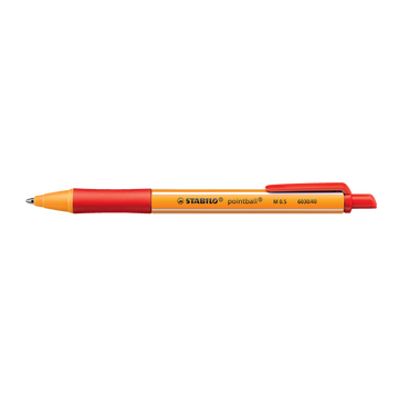 Golyóstoll nyomógombos 0,5mm, Stabilo pointball 6030/40, írásszín piros