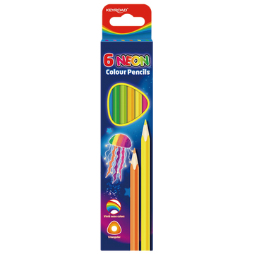 Színes ceruza készlet háromszögletű Keyroad Neon 6 klf. neon szín