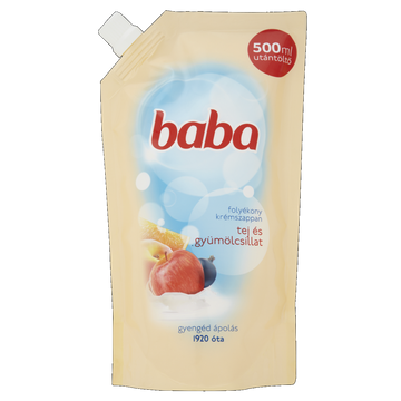 Folyékony szappan utántöltő 500 ml Baba Tej és Gyümölcs illat