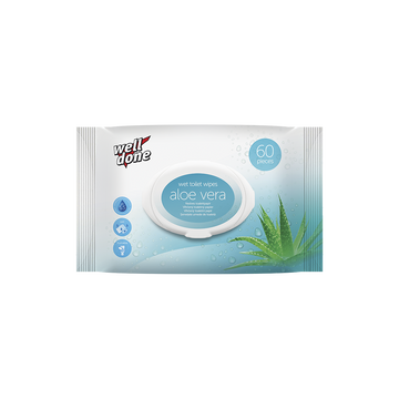 Toalettpapír nedves 60 lap/csomag Well Done Aloe Vera