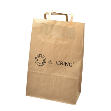 Szalagfüles papírtáska 32x15x44cm Bluering® barna