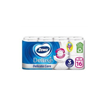 Toalettpapír 3 rétegű kistekercses 100% cellulóz 16 tekercs/csomag Delicate Care Deluxe Zewa
