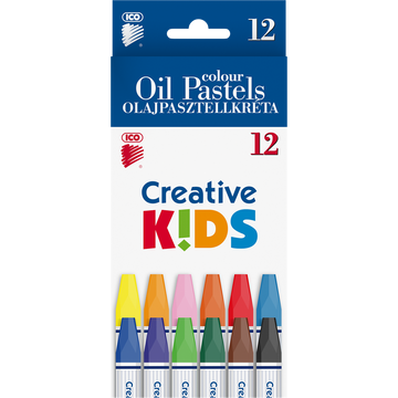 Olajpasztell kréta készlet, ICO Creative Kids 12klf. szín