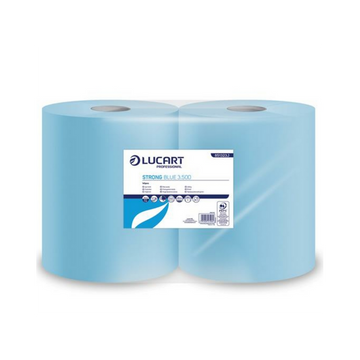Ipari törlő 3 rétegű átmérő: 25 cm 500 lap/tekercs cellulóz kék 2 tekercs/karton Strong Blue 3.500 Lucart_851323J