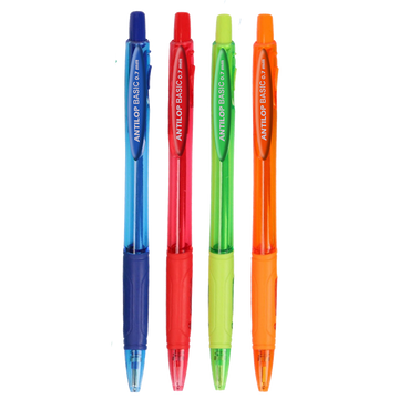 Golyóstoll nyomógombos vegyes színek 0,7mm Antilop Basic írásszín kék