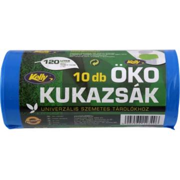 Szemeteszsák önzáró szalaggal 120 liter 10 db/tekercs fekete Kelly