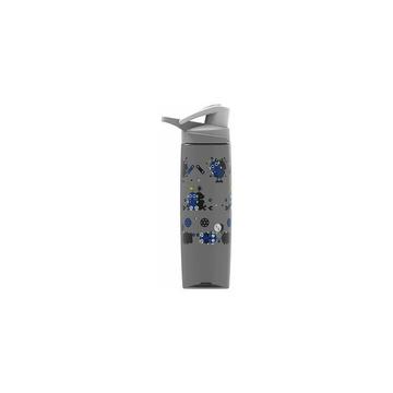 Palack, muanyag, csatos, 750 ml, szürke/robotos, Wabo