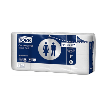 Toalettpapír 2 rétegu kistekercses átméro: 10,3 cm 250 lap/30 m/tekercs 8 tekercs/csomag T4 Tork_110767 fehér