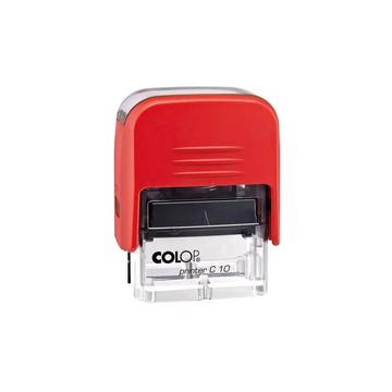 Bélyegzo C10 Printer Colop átlátszó piros ház/fekete párna