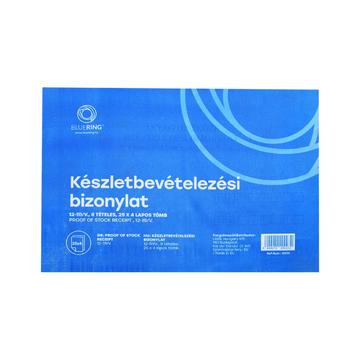 Készletbevételezési bizonylat A5 25x4lapos fekvo 12-111/V. 8 tételes