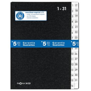 Elorendező 1-31 karton számozott nyitott Pagna fekete