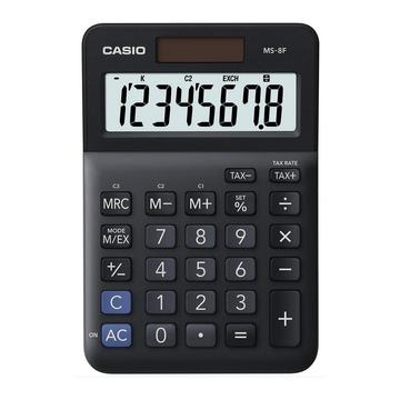 Számológép asztali 8 digit nagy, döntött kijelzo Casio MS 8 F fekete