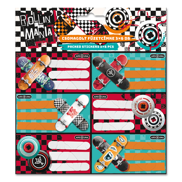 Füzetcímke (3*6 db) Ars Una ROLLIN MANIA (5228) 22