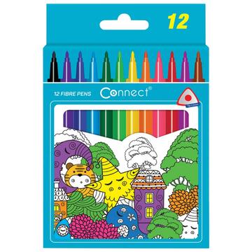 Rostirón, filctoll készlet, Connect háromszög testű, 12 klf. Szín