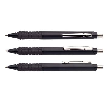 Golyóstoll nyomógombos 0,8mm, muanyag fekete test Apollo K, írásszín fekete 