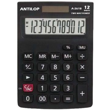 Számológép asztali 12 számjegy nagy, döntött kijelzo Antilop A-2618