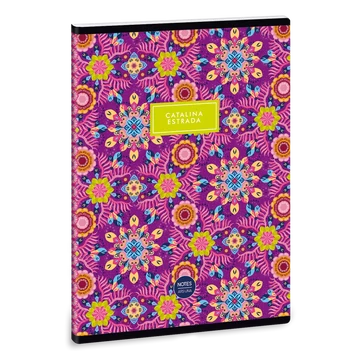Catalina_Estrada_Pink_Flowers_A5_extra_kapcsos_fuzet_vonalas
