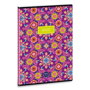 Catalina_Estrada_Pink_Flowers_A4_extra_kapcsos_fuzet_sima