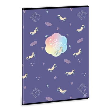 Ars_Una_Wonderland_Unicorn_A4_extra_kapcsos_fuzet_negyzethalos