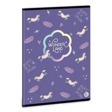 Ars_Una_Wonderland_Unicorn_A5_extra_kapcsos_fuzet_vonalas