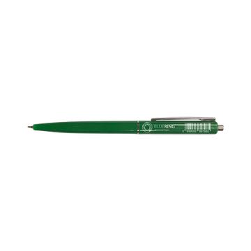 Golyóstoll 0,8mm, nyomógombos muanyag zöld test, Bluering® Z3, írásszín zöld