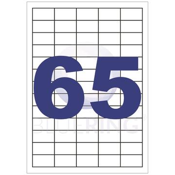 Etikett címke, 38,1x21,2mm, 100 lap, 65 címke/lap Bluering® 