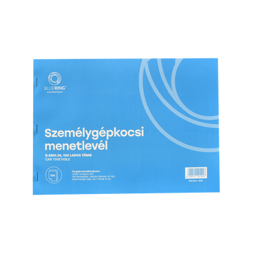 Személygépkocsi menetlevél 100lap,os A4, fekvo személygépkocsi D.GEPJ.36 Bluering® 