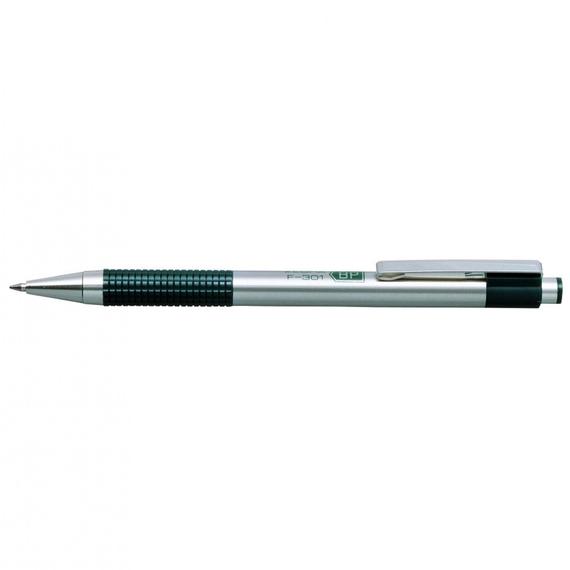 Golyóstoll 0,7mm, zöld test, Zebra F-301, írásszín kék