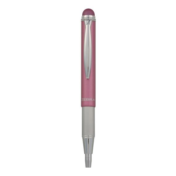 Golyóstoll metál rózsa test, Zebra Stylus Telescopic, írásszín kék