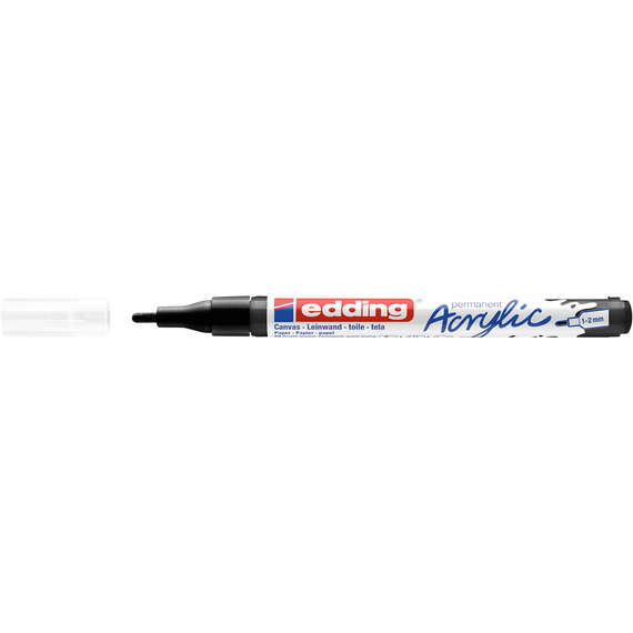Akril marker 1-2mm, Edding 5300 fekete 