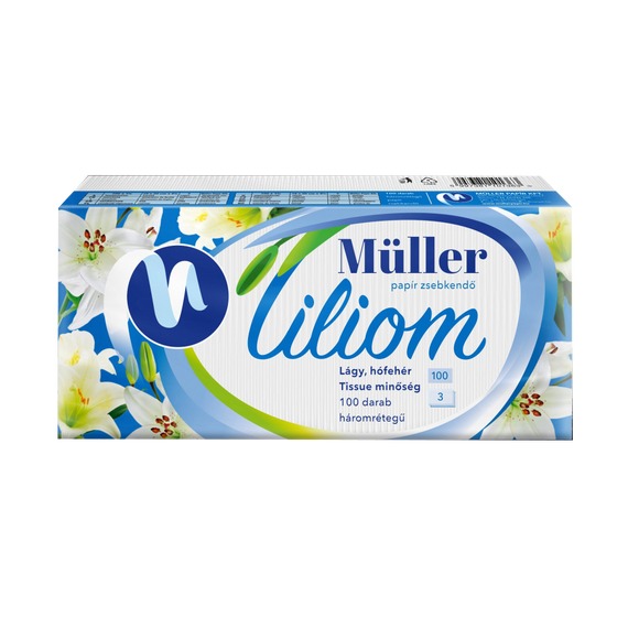 Papírzsebkendő 3 rétegű 100 db/csomag Liliom illatmentes