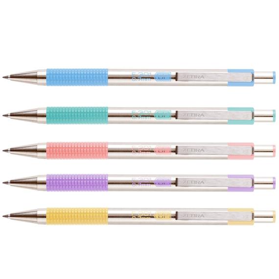 Golyóstoll 0,7mm, pasztell rózsaszín test, Zebra F-301, írásszín kék