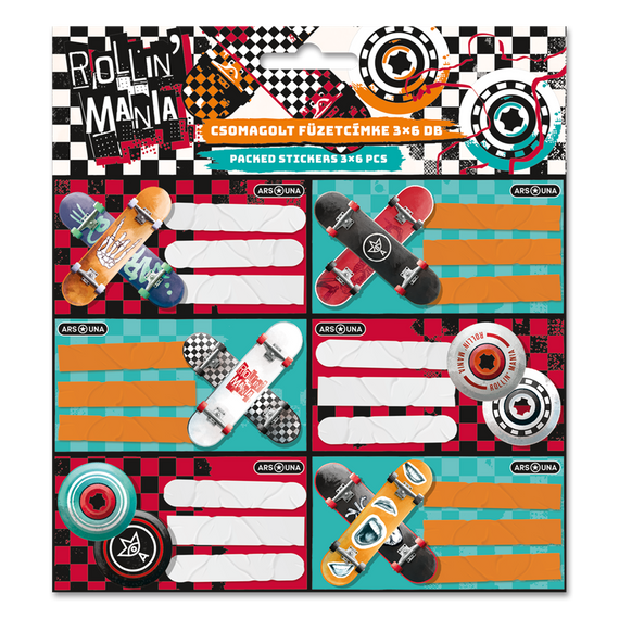 Füzetcímke (3*6 db) Ars Una ROLLIN MANIA (5228) 22