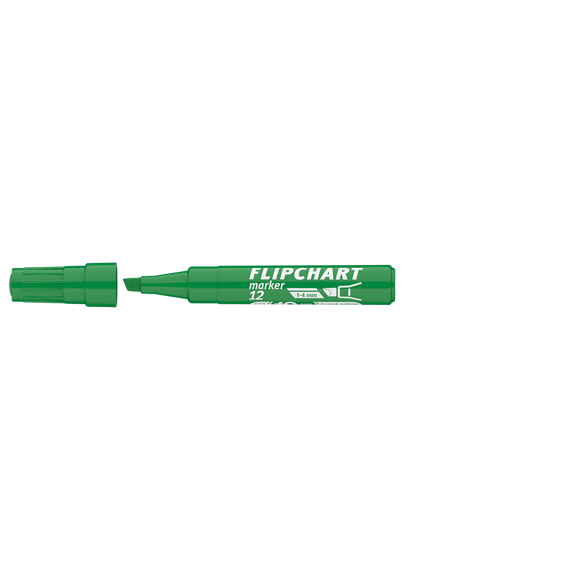 Flipchart marker vízbázisú 1-4mm, vágott Artip 12 zöld 