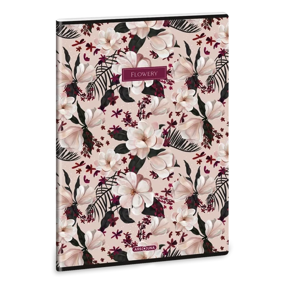 Ars_Una_Flowery_pink__A4_extra_kapcsos_fuzet_vonalas