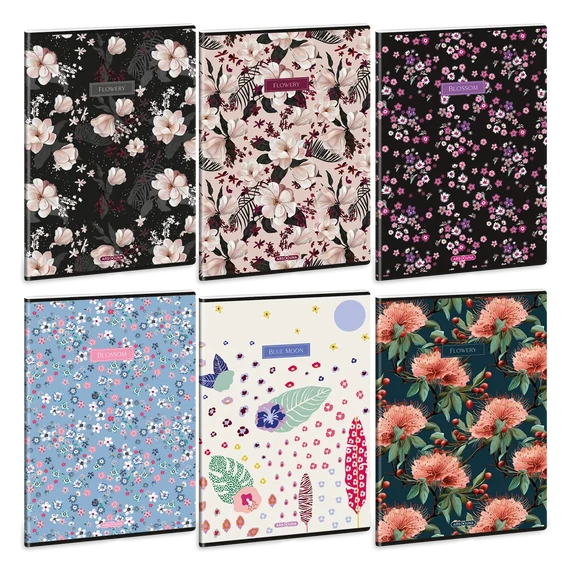 Ars_Una_Flowery_Mix_A4_extra_kapcsos_fuzet_vonalas