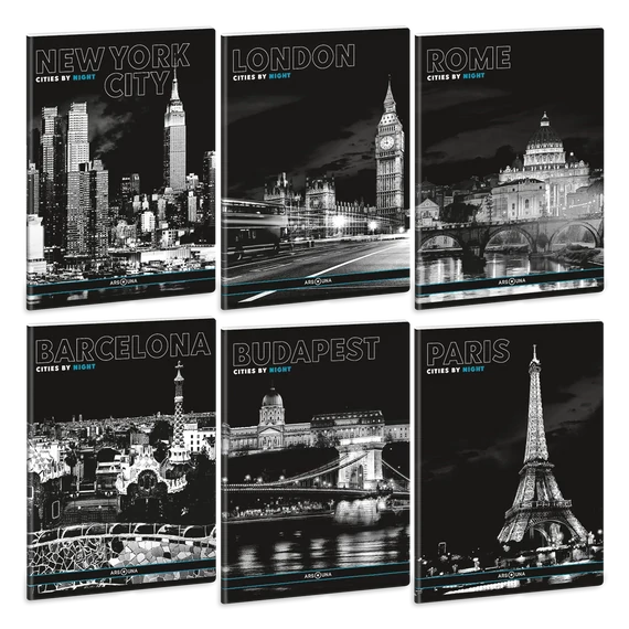 Ars_Una_Cities_by_Night_A5_extra_kapcsos_fuzet_sima