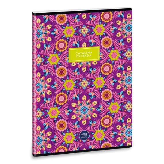 Catalina_Estrada_Pink_Flowers_A4_extra_kapcsos_fuzet_sima
