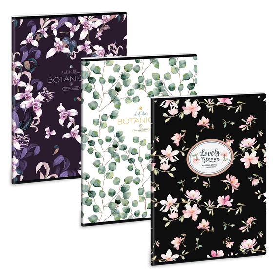 Ars_Una_Botanic_Flowers_Mix_A4_extra_kapcsos_fuzet_sima