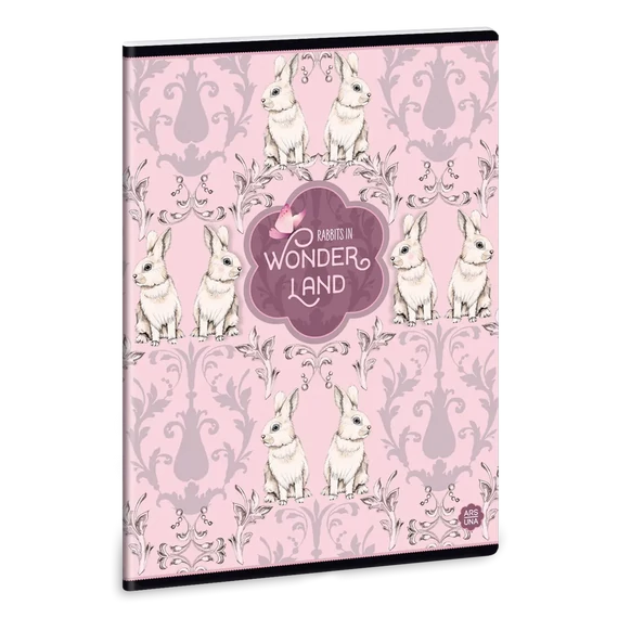 Ars_Una_Wonderland_Rabbits_A5_extra_kapcsos_fuzet_negyzethalos