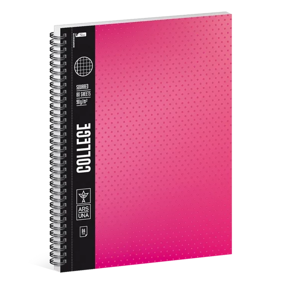 Ars_Una_pink_a4_College_spiralfuzet_negyzethalos