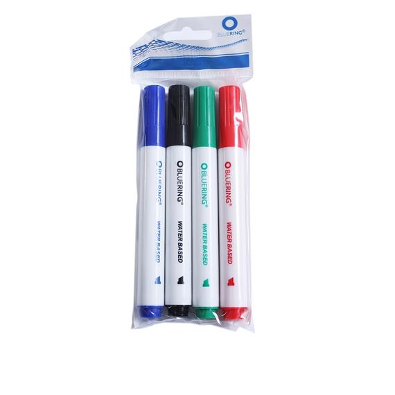 Flipchart marker készlet, rostirón vizes vágott végu 1-4mm, Bluering®, 4 klf. szín