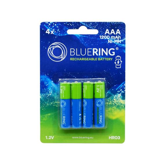 Elem töltheto akku AAA mikro HR03 1200mah 4 db/csomag, Bluering® 