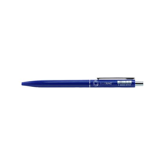 Golyóstoll 0,8mm, nyomógombos muanyag kék test, Bluering® Z3, írásszín kék