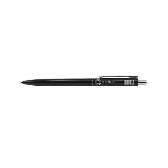 Golyóstoll 0,8mm, nyomógombos muanyag fekete test, Bluering® Z3, írásszín fekete